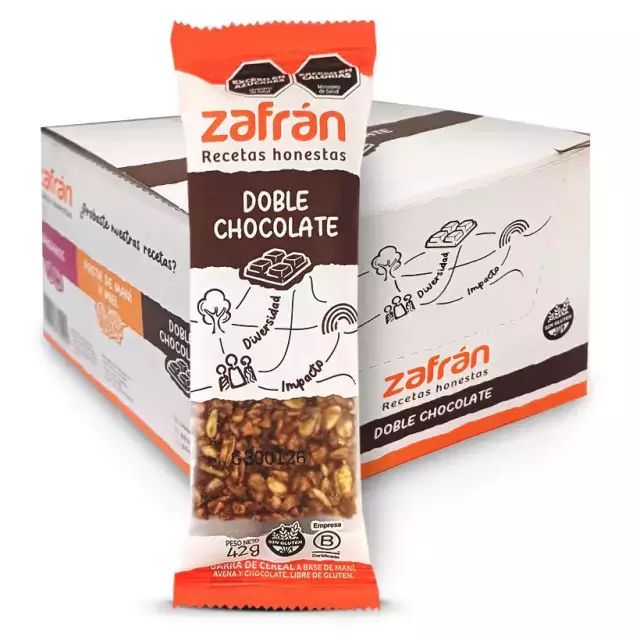 Barras de Doble chocolate x 12 unidades Zafran